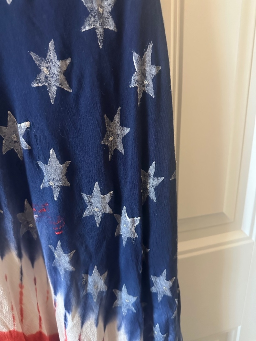 Sleeveless American Flag Tie-Dye Maxi Dress - Navy/Red/White - Picture 2 of 3